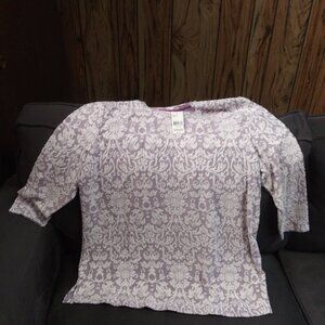 Womens Purple Lacy Long Sleeve Top